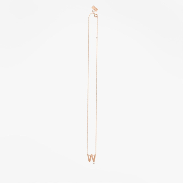 Collier Vanrycke ABÉCÉDAIRE "W" Diamant Or rose 18k