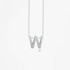 Collier Vanrycke ABÉCÉDAIRE "W" Diamant Or blanc 18k