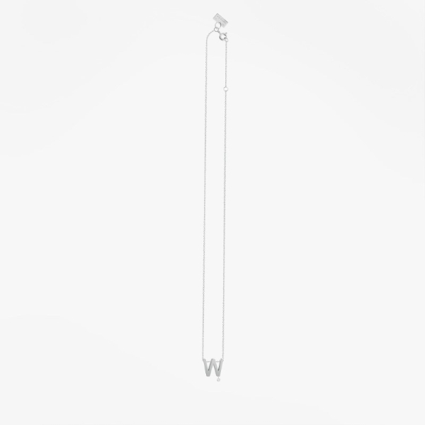 Collier Vanrycke ABÉCÉDAIRE "W" Diamant Or blanc 18k