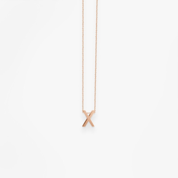 Collier Vanrycke ABÉCÉDAIRE "X" Or rose 18k