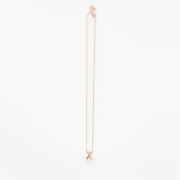 Collier Vanrycke ABÉCÉDAIRE "X" Or rose 18k