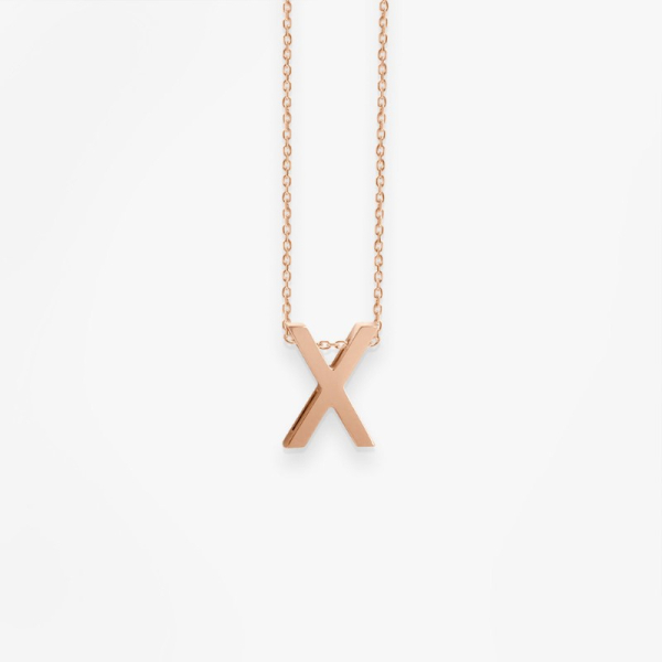 Collier Vanrycke ABÉCÉDAIRE "X" Or rose 18k