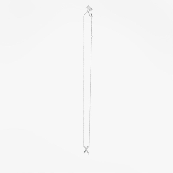 Collier Vanrycke ABÉCÉDAIRE "X" Diamant Or blanc 18k