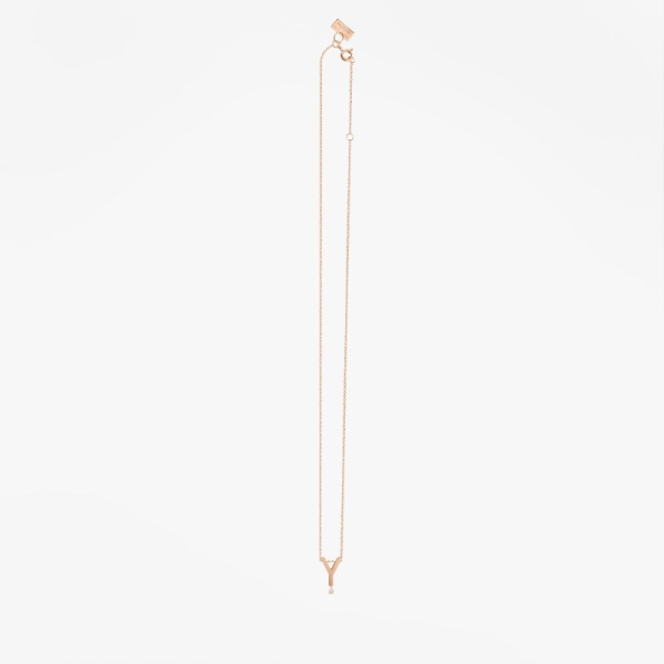 Collier Vanrycke ABÉCÉDAIRE "Y" Diamant Or rose 18k