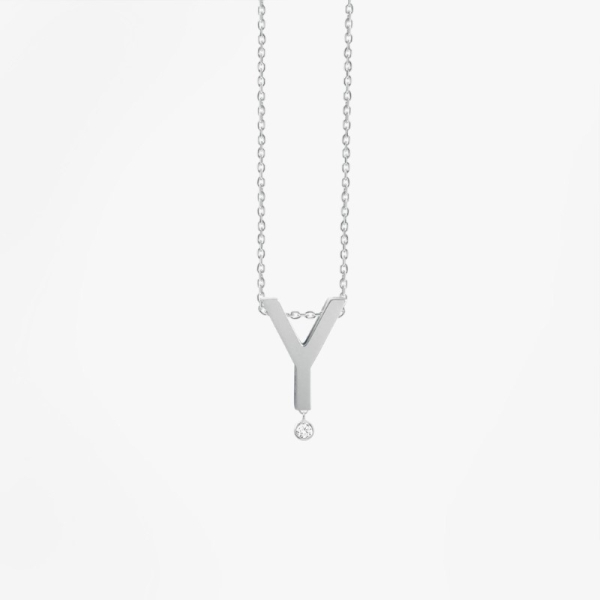 Collier Vanrycke ABÉCÉDAIRE "Y" Diamant Or blanc 18k