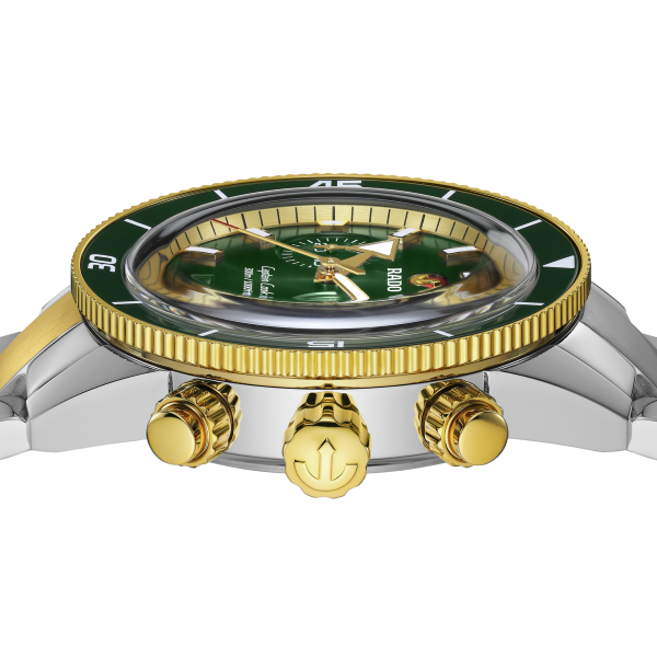 Montre Rado Captain Cook Automatic Chronographe Cadran Vert PVD Jaune