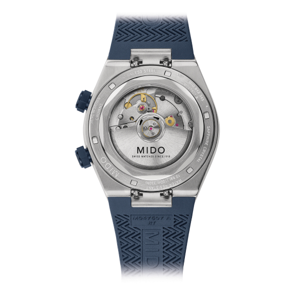 Montre Mido Multifort Multifort 8 Two Crowns Cadran Bleu Bracelet Caoutchouc