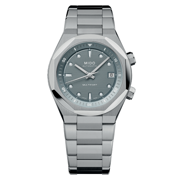 Montre Mido Multifort Multifort 8 Two Crowns Cadran Gris Bracelet Acier