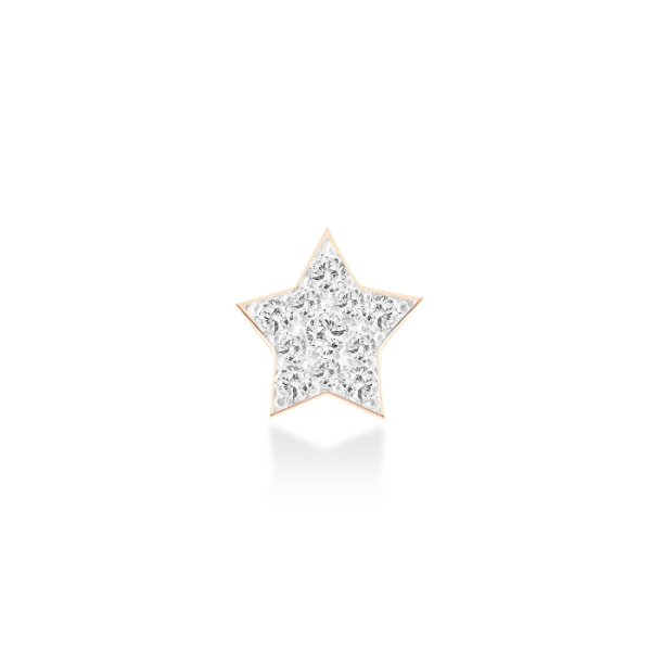 Boucle Oreille Ginette NY Solo Diamond Milky Way Open Star Or Rose