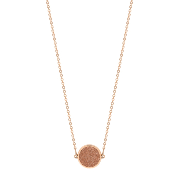 Collier Ginette NY Mini Ever Gold Sandstone Disc On Chain