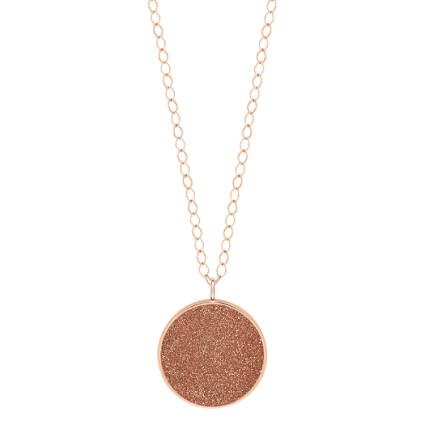 Collier Ginette NY Jumbo Ever Gold Sandstone Disc On Chain