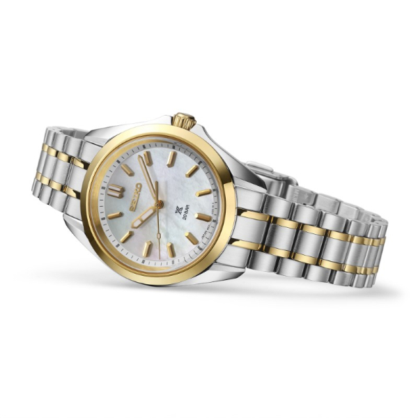 Montre Seiko Prospex SUR608 Cadran Nacre Blanche Lunette Jaune