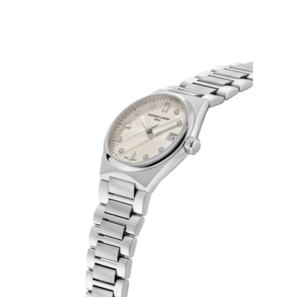 Montre Frederique Constant Highlife Ladies Quartz Cadran Beige Serti