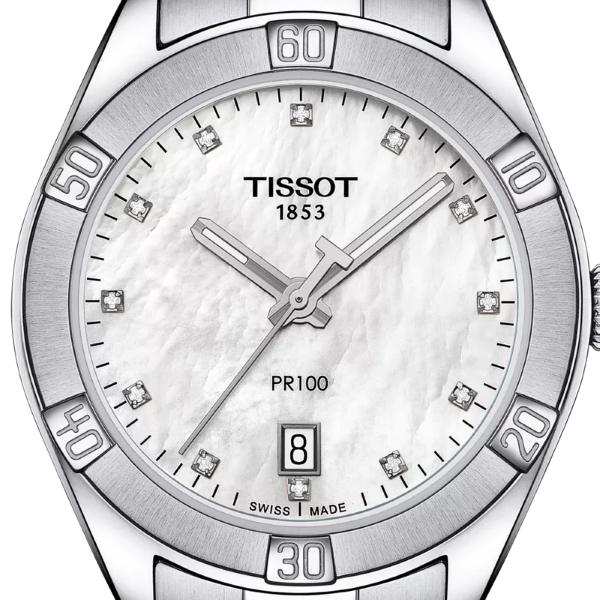 Montre Tissot PR 100 Sport Chic Quartz Cadran Nacre blanche