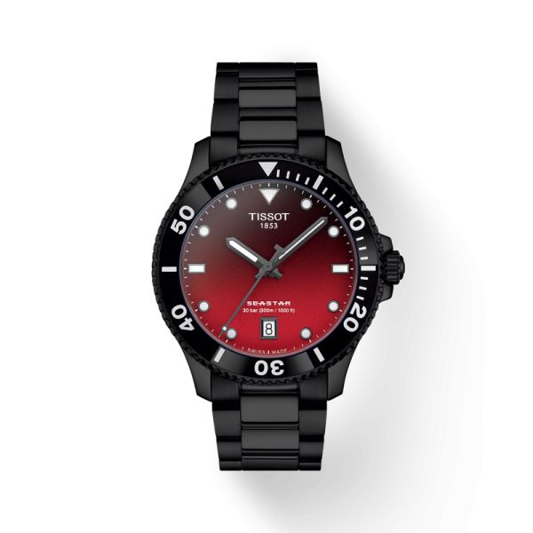 Montre Tissot Seastar 1000 Quartz 40mm Cadran Rouge dégradé