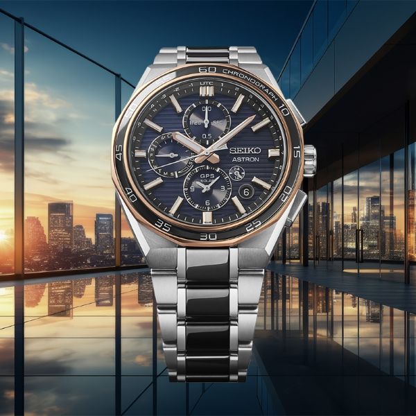 Montre Seiko Astron SSH180J1 Chronographe GPS Solaire Dual Time Edition Limitée 