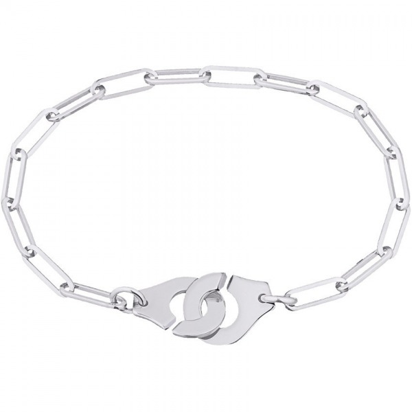 Bracelet Dinh Van Menottes R12 or blanc sur chaîne