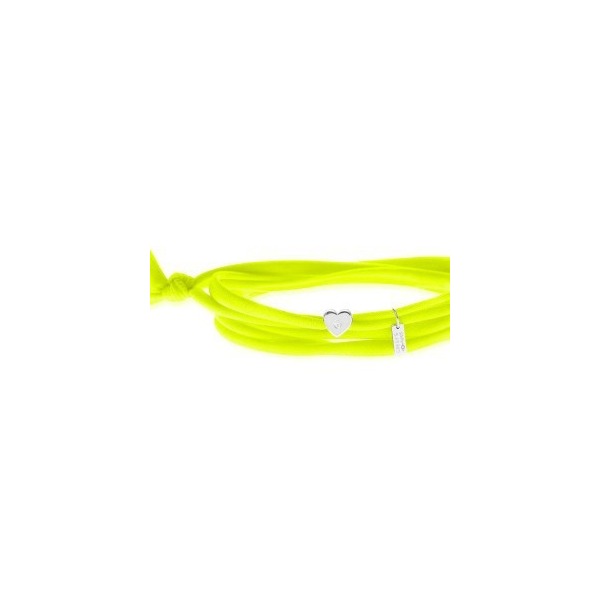 Bracelet Gresy's Sunny Love 1 diamant, argent rhodié Jaune Fluo