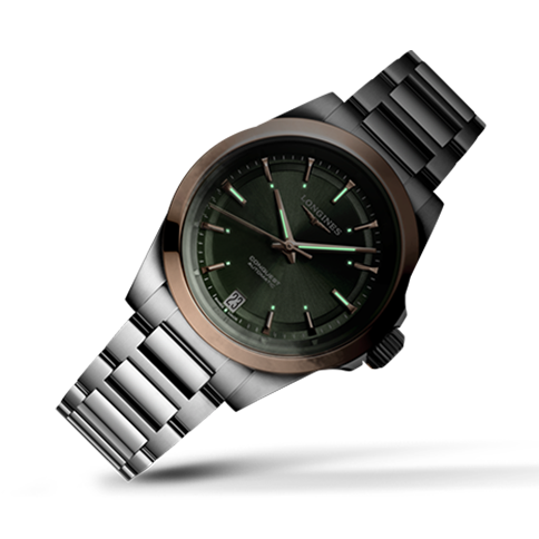 Montre Longines Conquest 34mm Cadran Vert Bracelet Acier